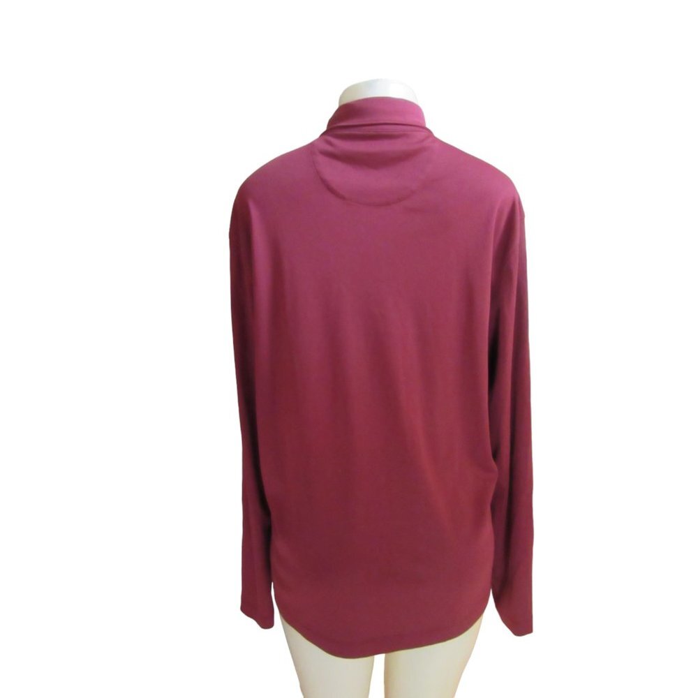 Untuckit Men's Long Sleeve Polo Style Stretch Cotton Shirt in Maroon Size Large - Picture 4 of 5